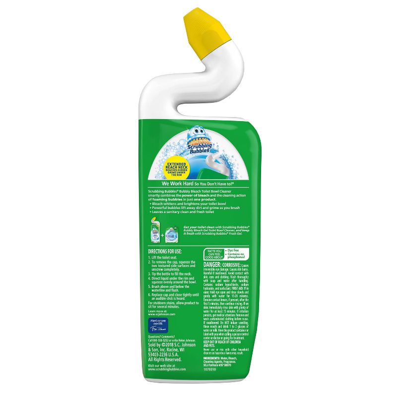 Scrubbing Bubbles Bubbly Bleach Gel Toilet Bowl Cleaner - Rainshower - 24 fl oz