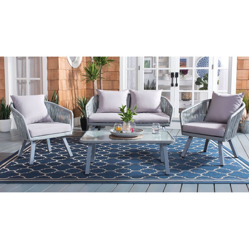 Jorda 4pc Rope Living Set - Gray - Safavieh