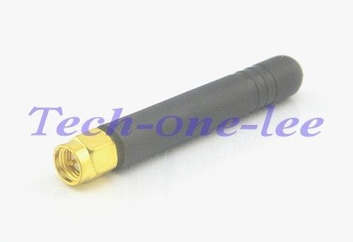 100 piece/lot 433MHZ rubber 2-3dbi gains Antenna with SMA male plug straight connector DHL