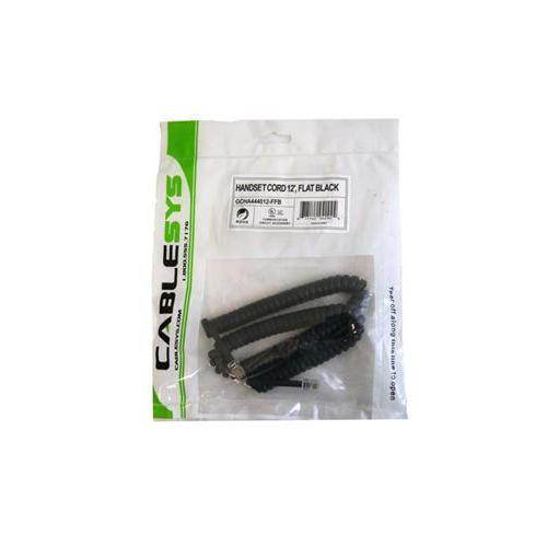 GCHA444012-FFB HANDSET CORD 12  FLAT BLA