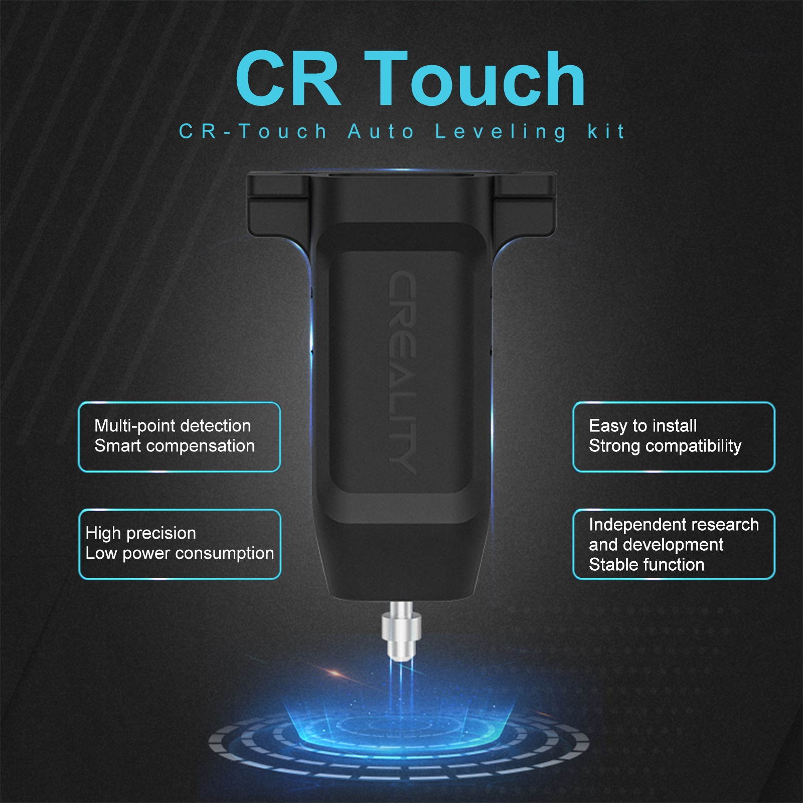 Original Creality 3D Upgraded Auto Leveling Kit Automatic Hot Bed Leveling Sensor High Precision Multi-point Detection Compatible with Multiple Material Surfaces Glass PEI metal and All Creality FDM