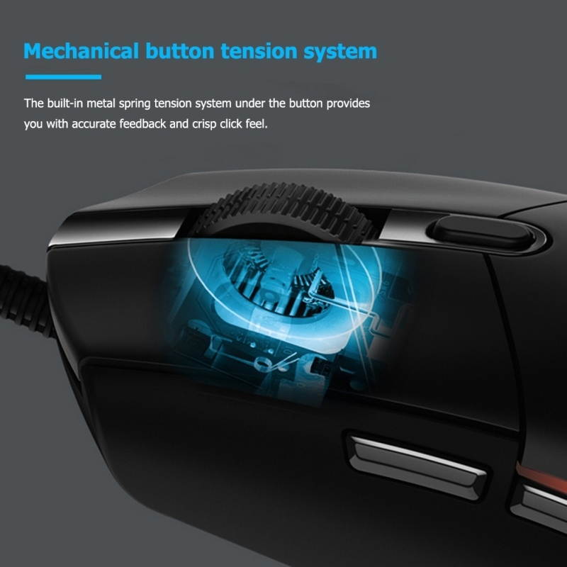 G102 Adjustable 6000 DPI RGB Light Wired Mechanical Gaming Mouse for Windows 10