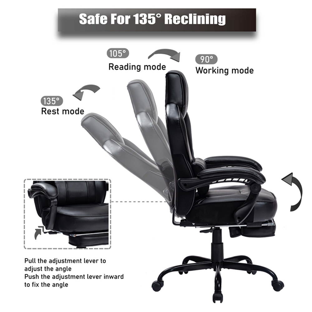 VON RACER Reclining Gaming Chair with Large Lumbar Support Cushion Racing Style Video Game PC Computer Gamer Gaming Chairs Ergonomic Office High Back Chair