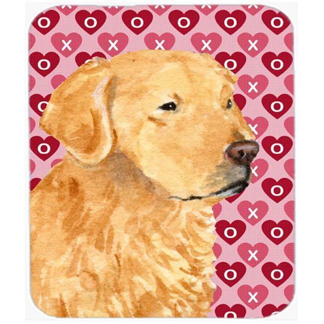 Golden Retriever Hearts Love and Valentine's Day Mouse Pad, Hot Pad or Trivet