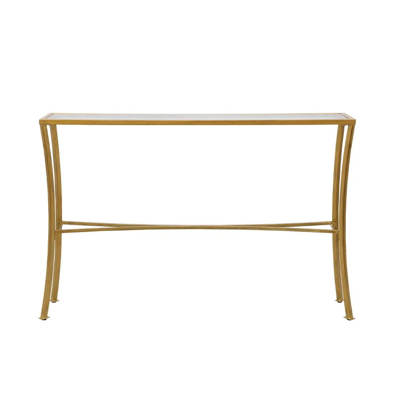 Palin Glass Top Console Table Antique Gold - Carolina Chair & Table