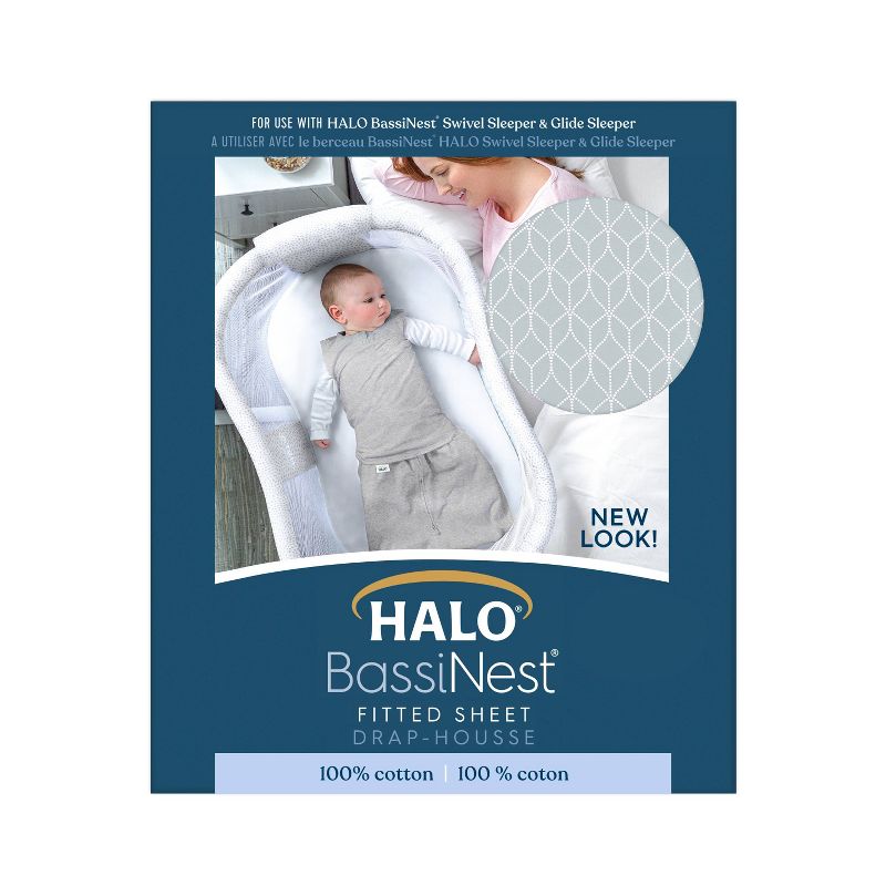 HALO Innovations Bassinest 100% Cotton Sheet - Morning Mist
