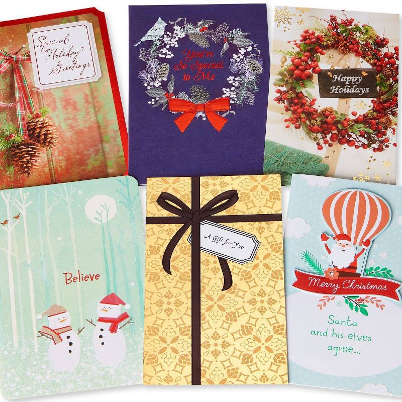 6ct Christmas Money and Gift Greeting Card Holder Bundle
