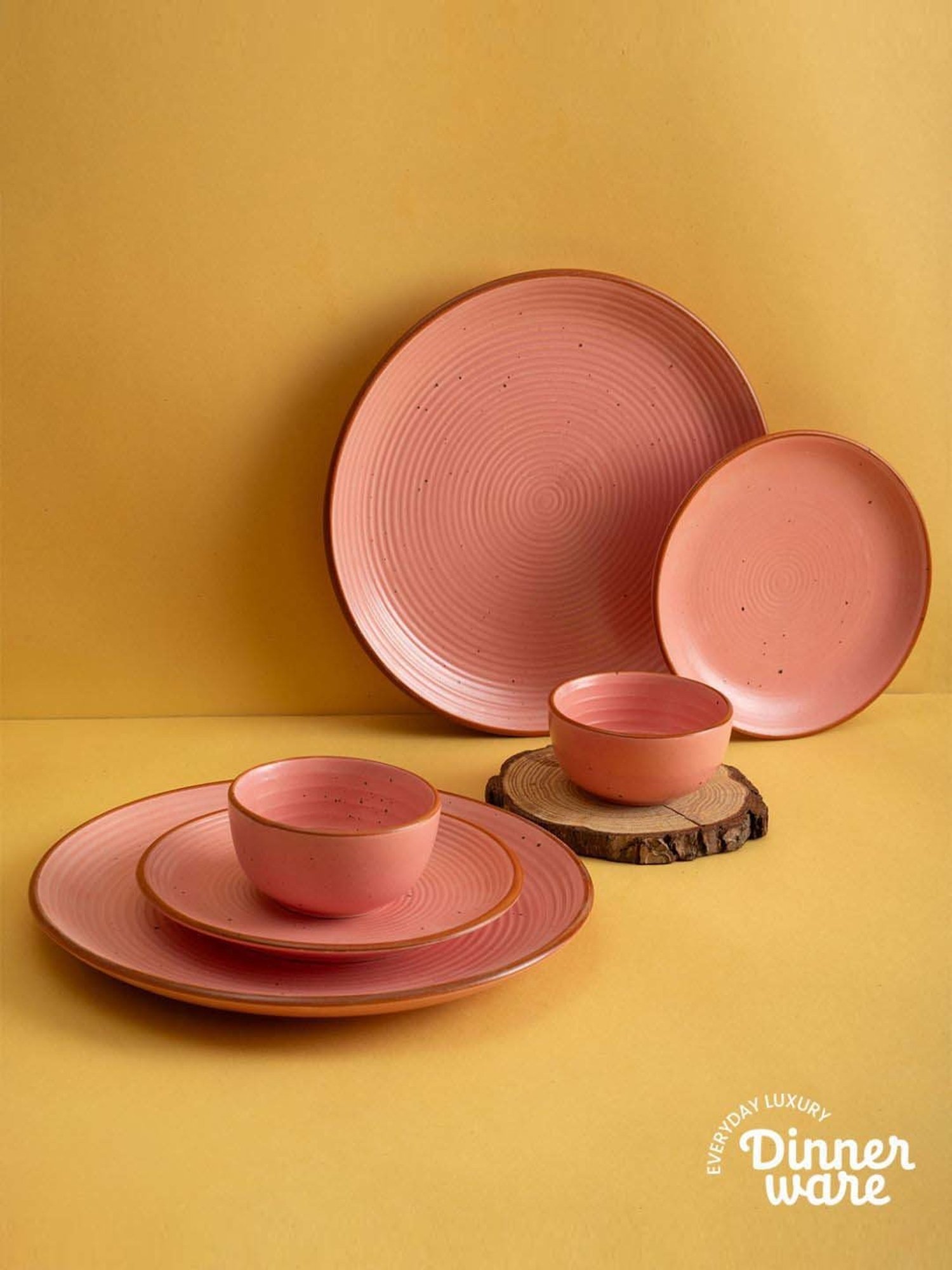 Urban Space Warm Pink Ceramic Dinner Set