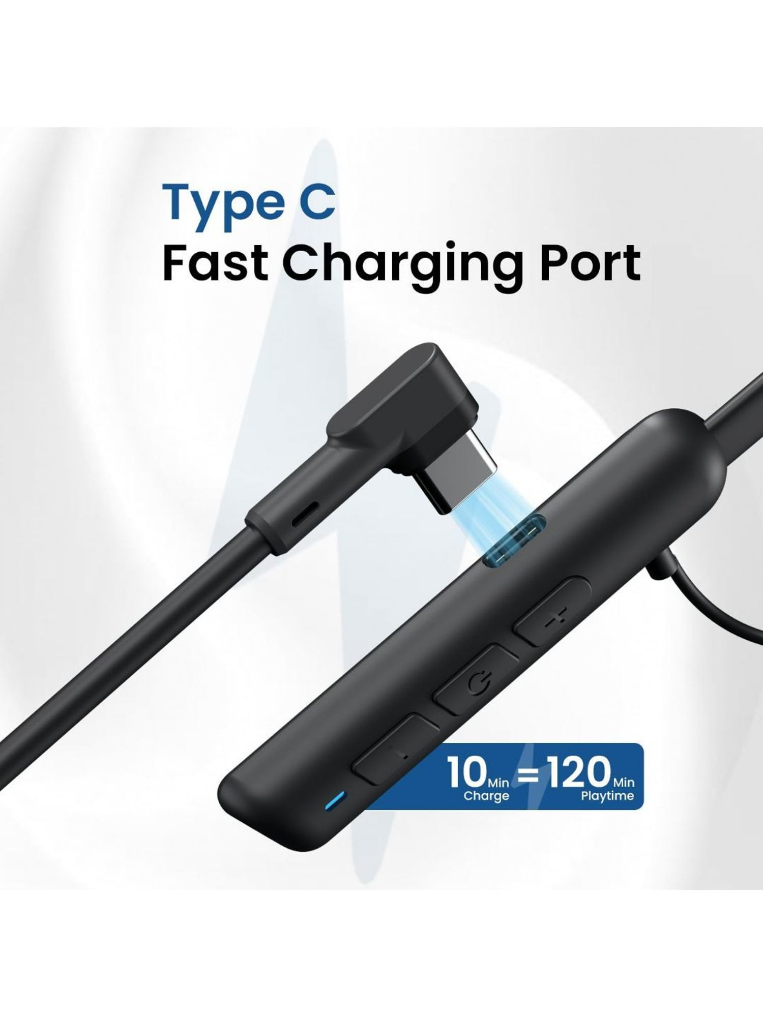 Portronics Harmonics Z10 In Ear Bluetooth Neckband with Mic, 35Hour Playtime,10mm Driver (Black)