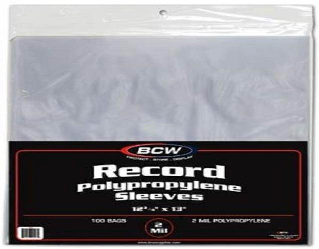 LP Vinyl Record Sleeves, BCW 12 3/4" x 13" Record Outer Sleeves - 2 Mil Thick (Pack of 500 Plastic Sleeves)
