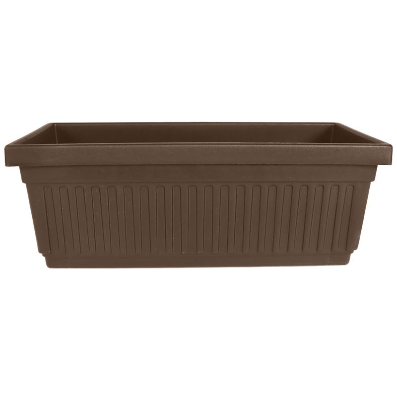 HC Companies VNP30000E21 30-Inch Fluted Plastic Venetian Flower Box for Flowers, Vegetables, or Succulents, Chocolate