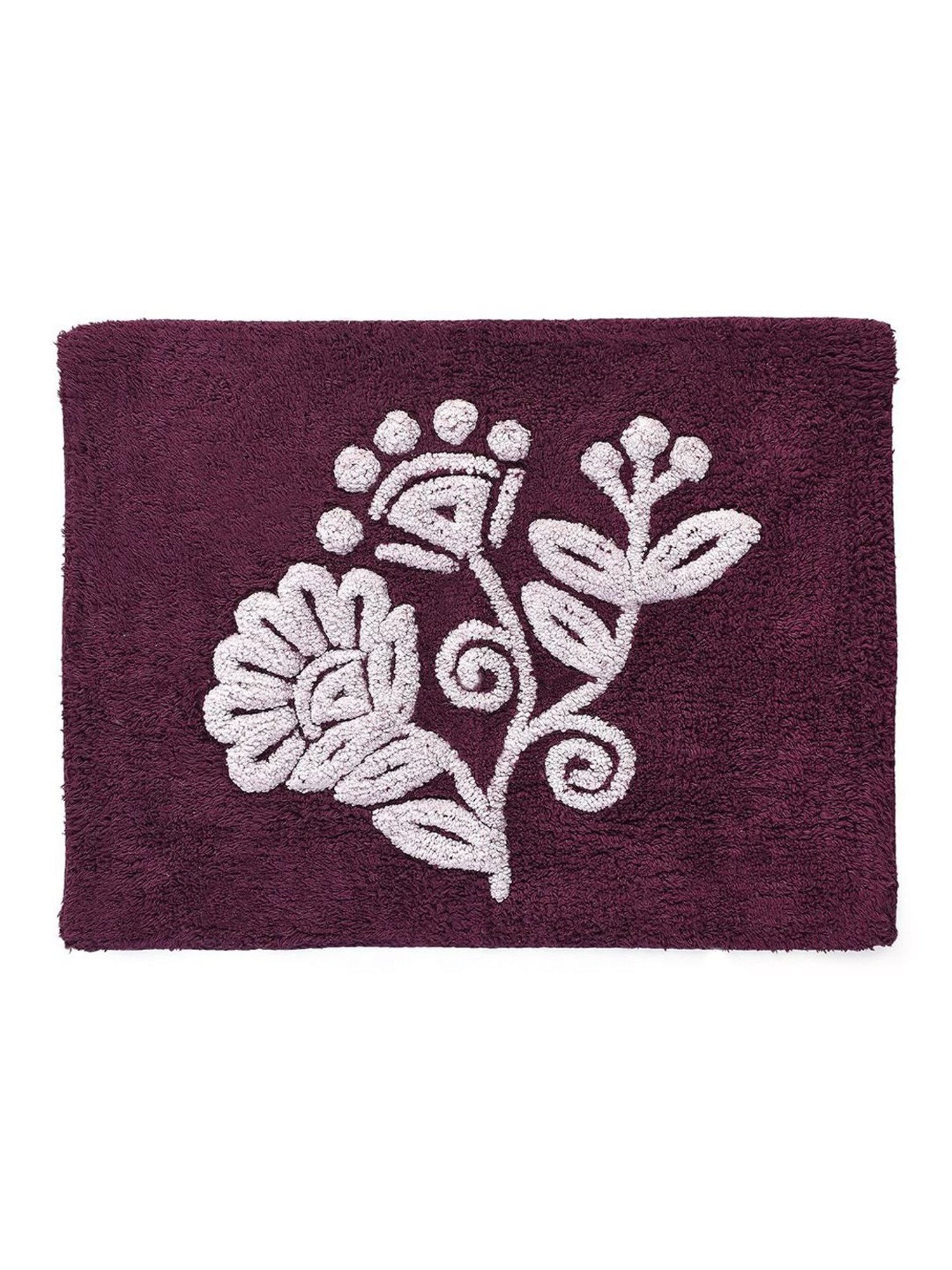 Saral Home Purple Microfiber Floral Bath Mat Set of - 2