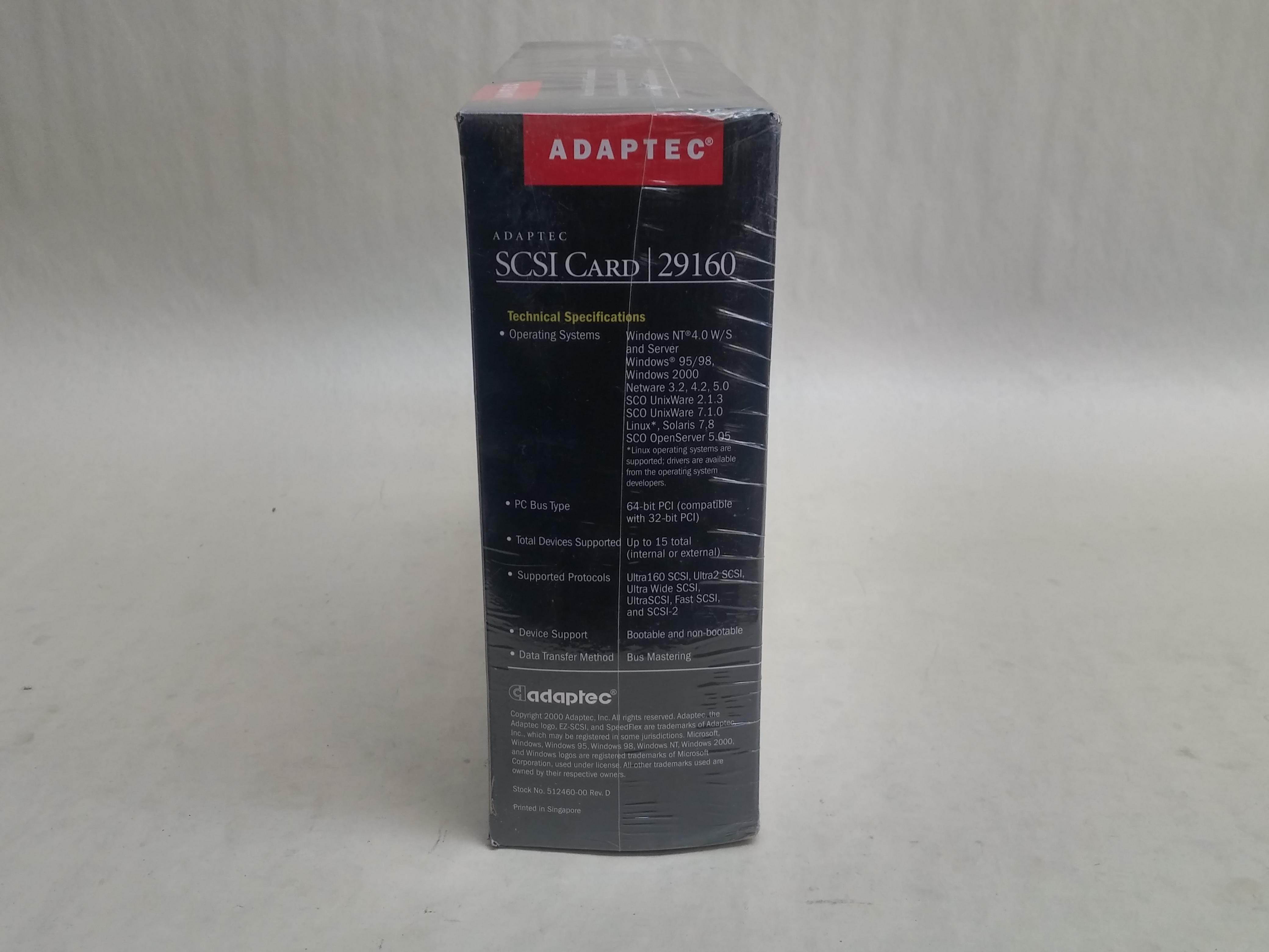 ADAPTECH Asc-29160 Single Channel 64Bit Pci Ultra160 Lvd Scsi Conotrller Card With Standard Bracket