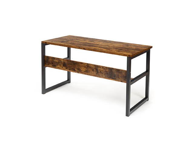 55.1" Computer Desk with Bookshelf, Modern Office Desk with Storage Shelves, Large Computer Table, Sturdy Writing Table Workstation for Home Office, Wood and Metal Frame,GT64