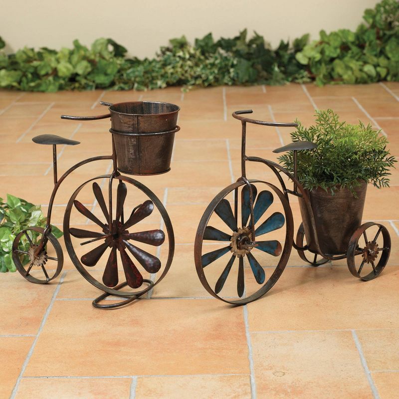 2pc Antique Style Tricycle Plant Holders - Gerson International