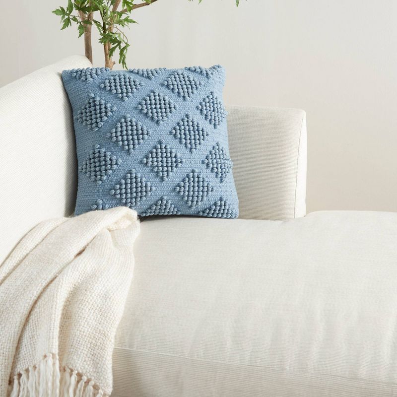 18"x18" Life Styles Woven Diamonds Square Throw Pillow Ocean Blue - Mina Victory