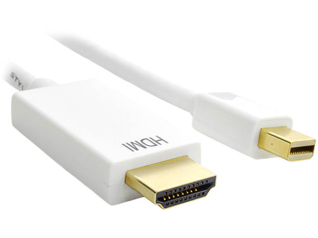 DAT 5686D 10 ft. Mini Display Port to HDMI Cable - White