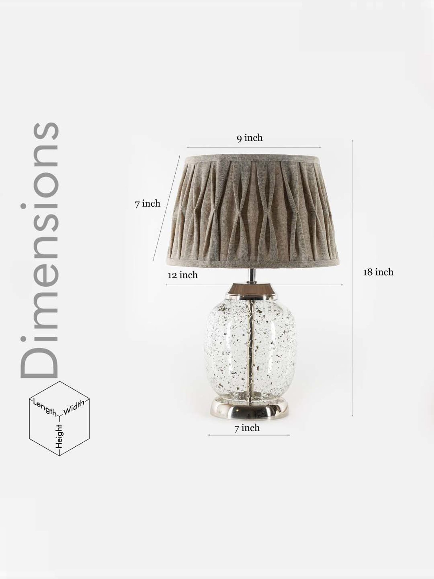 Kapoor Lamp Shades Chrome Glass Secret Tabel Lamp With Linen Shade