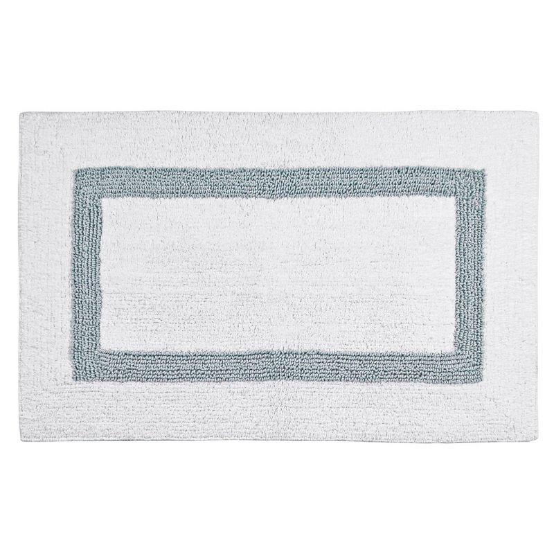 2pc Solid Memory Foam Shag Bath Mat Set Blue - Yorkshire Home