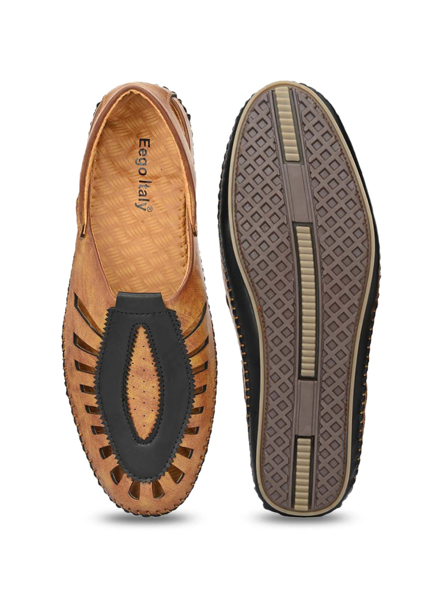 Eego Italy Men's Tan Casual Juttis