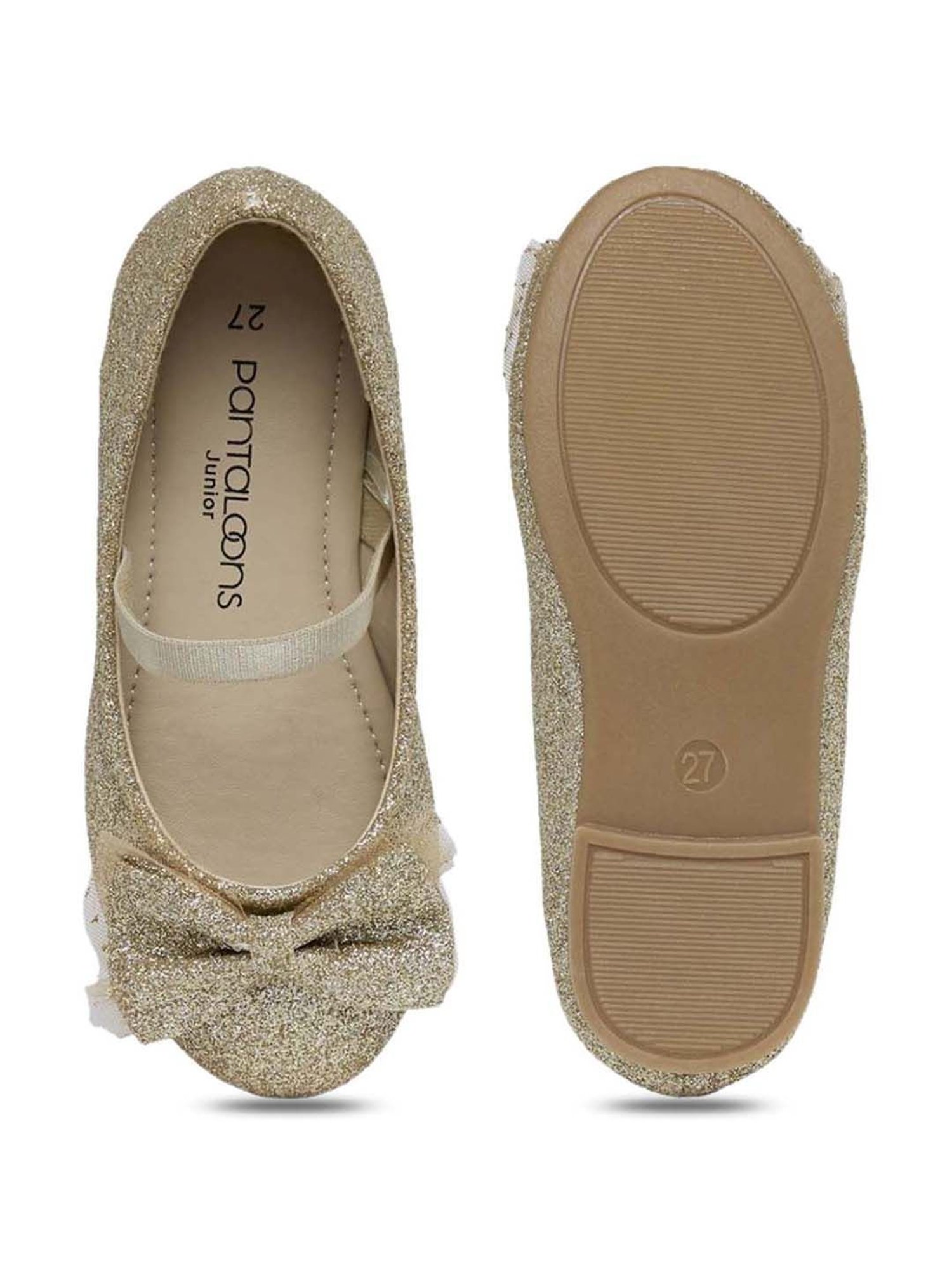 Pantaloons Junior Gold Mary Jane Shoes