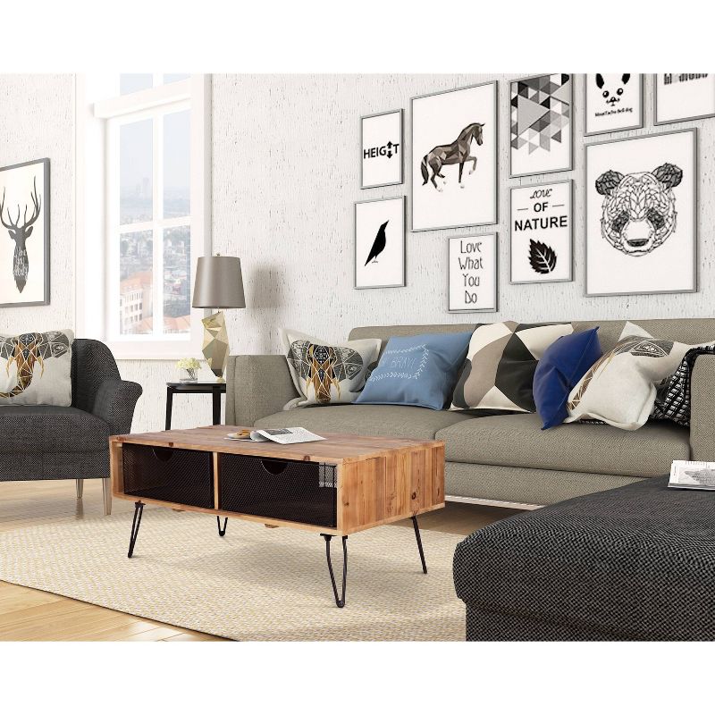 42" Lindsay Foldable Coffee Table Brown/Black - Summerland Home