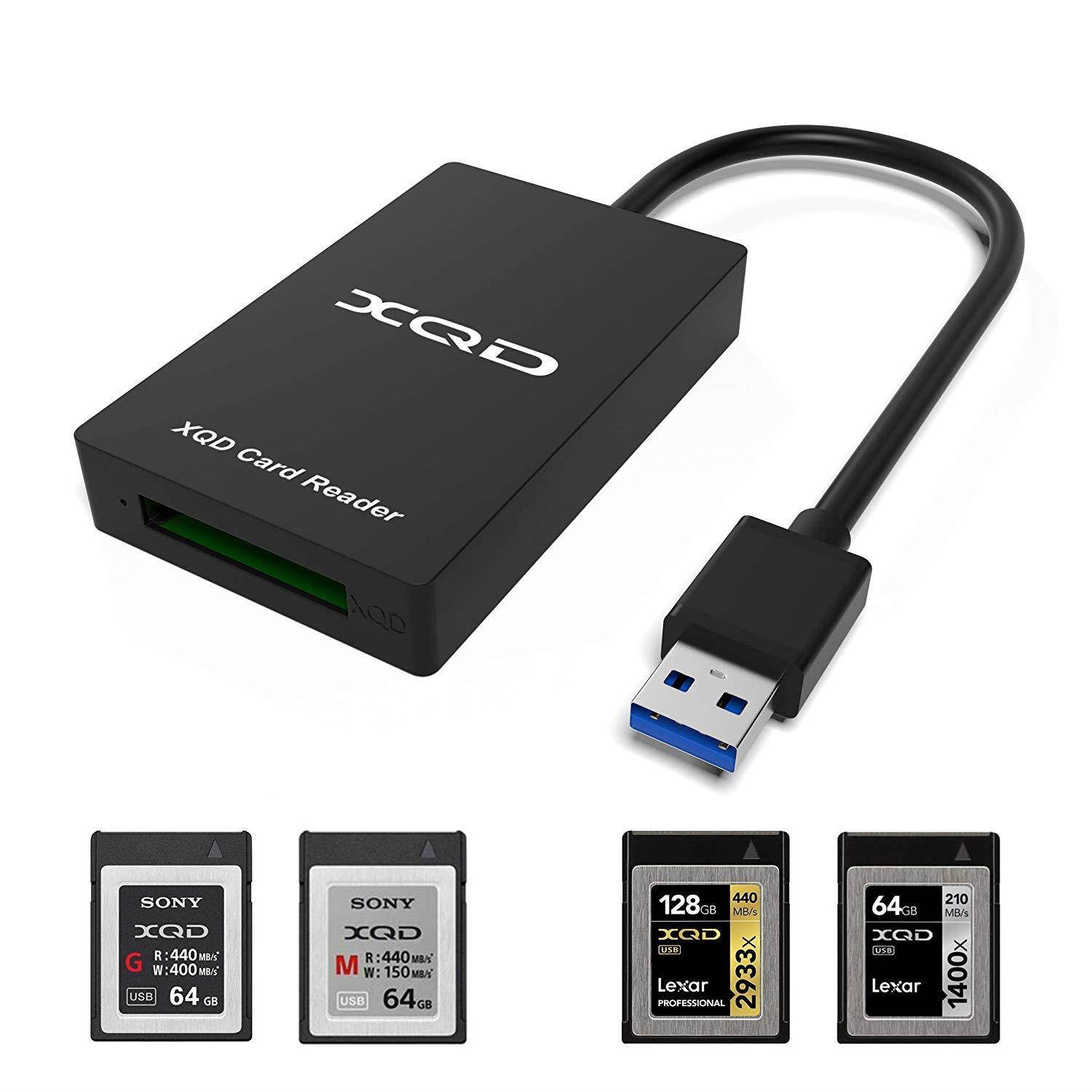 ?Upgraded Version?Cateck XQD Card Reader, 5Gpbs Super Speed USB 3.0 xqd memory card reader, Compatible with Sony G/M Series USB Mark XQD Card, Lexar 2933x/1400x USB Mark XQD Card, Support Windows/Mac