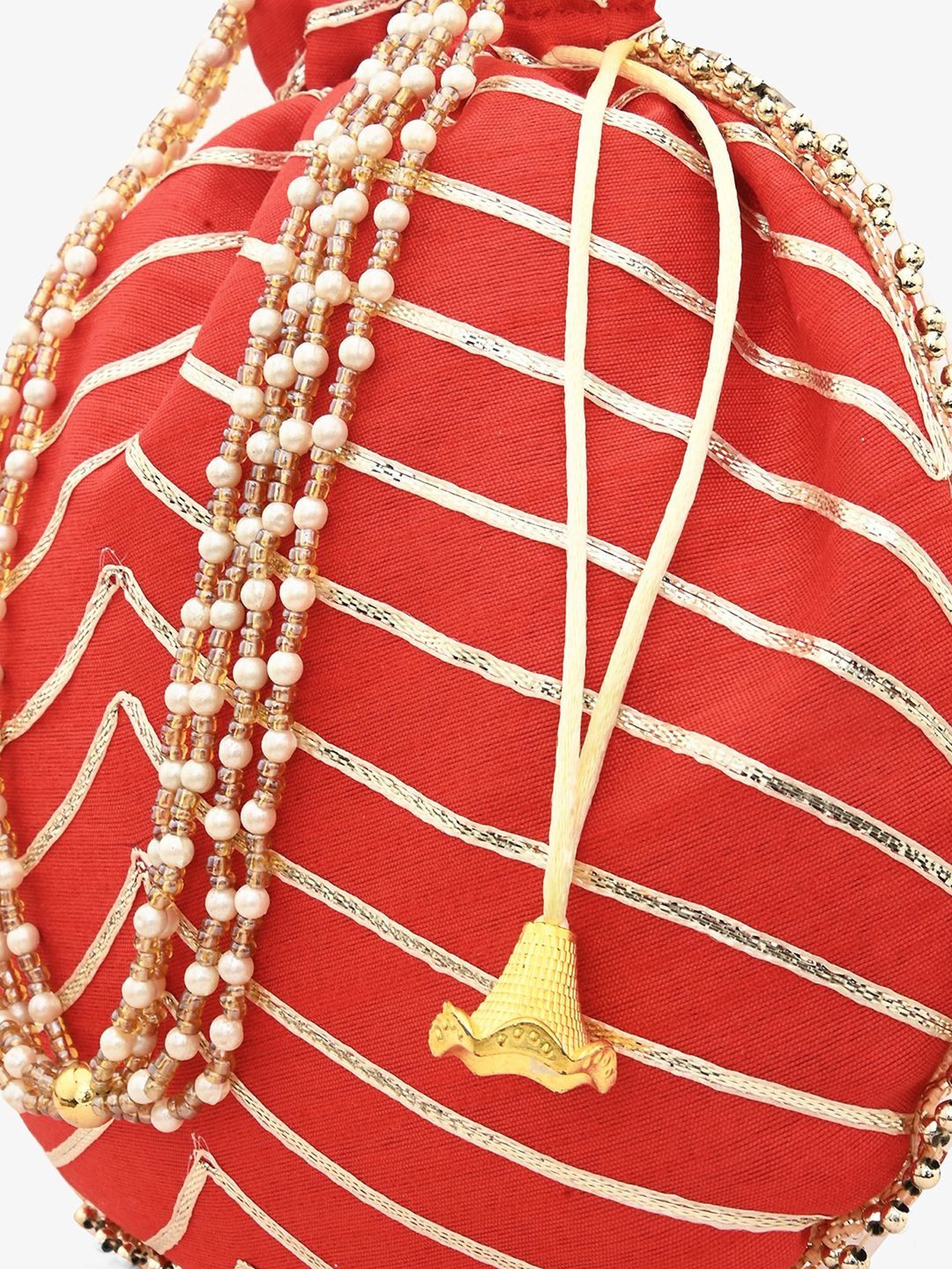 Gaurapakhi Red Striped Small Potli