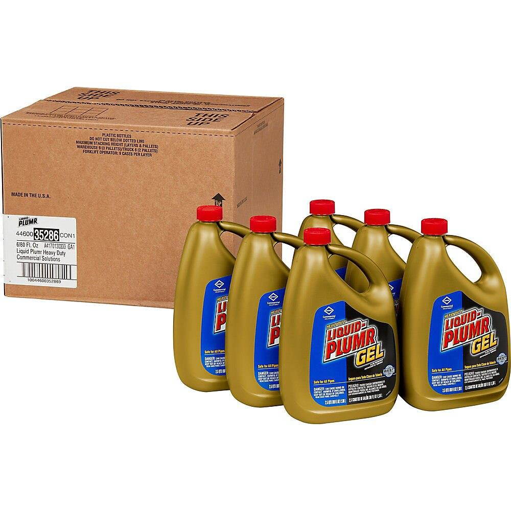 Liquid-Plumr&reg; Heavy-Duty Clog Remover Drain Cleaner, 80 Oz., Box Of 6