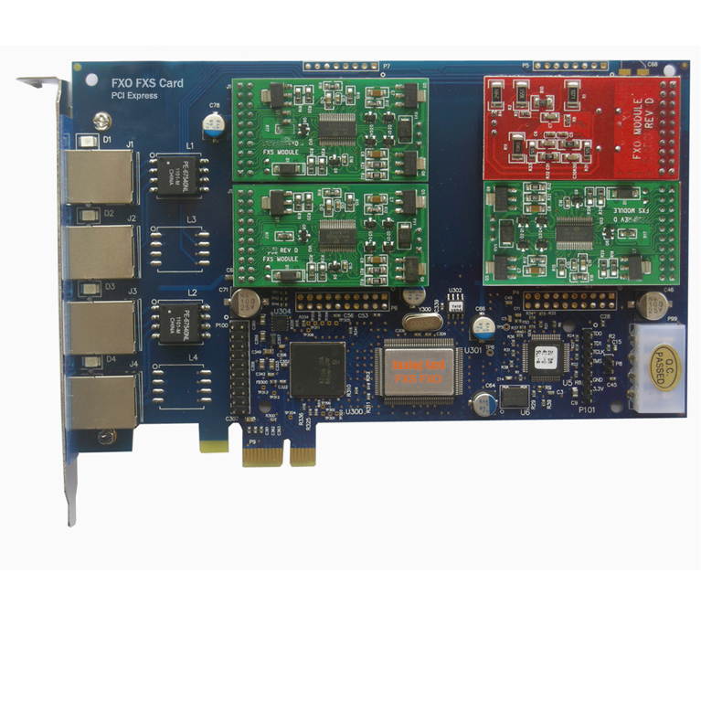 Analog Asterisk Card TDM410E AEX410 with 1 FXO+3 FXS ports,PCI Express + Echo Cancellation Port, Support Asterisk / Elastix /FreePBX,aex410p,tdm410p,tdm400p