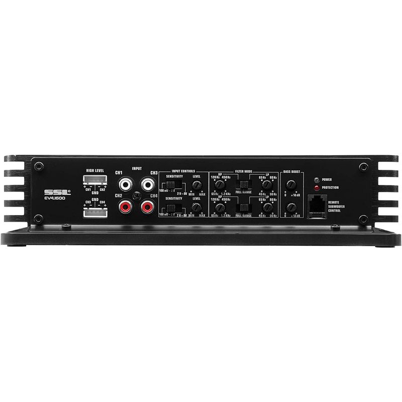 Sound Storm Labs Evolution EV4.1600 4 Channel 1600 Watt Bridgeable Class A/B Full Range Car Amplifier with MOSFET Power and Remote Subwoofer Control
