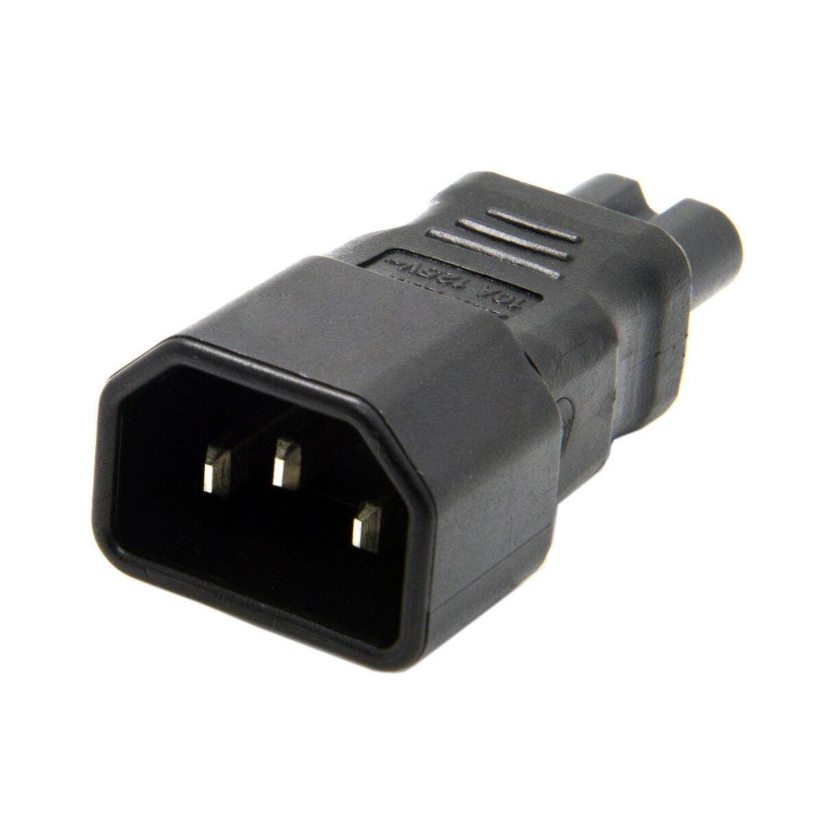 IEC 320 C14 Female 3-Prong Socket to C7 Male 2-Pin Plug AC Power Connector Converter Adapter for PDU UPS