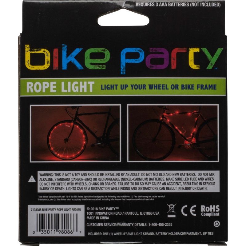 Bike Party Rope LED Light - Red