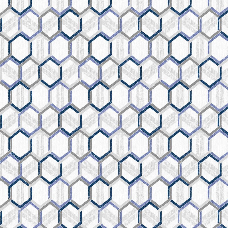 Hexagonal Shower Curtain White/Navy - Vue