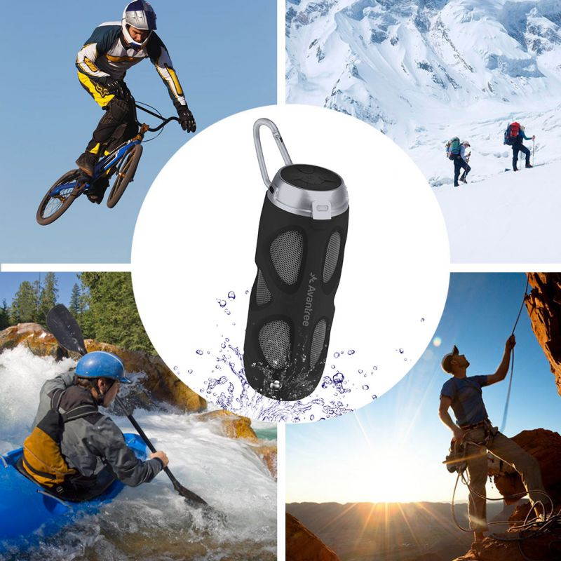 Avantree 10W Bluetooth Bike Speaker with Bicycle Mount, Water Resistant (IPX4), Hook for Outdoor Portable Use, Premium Sound, Support SD TF Card, NFC - Cyclone