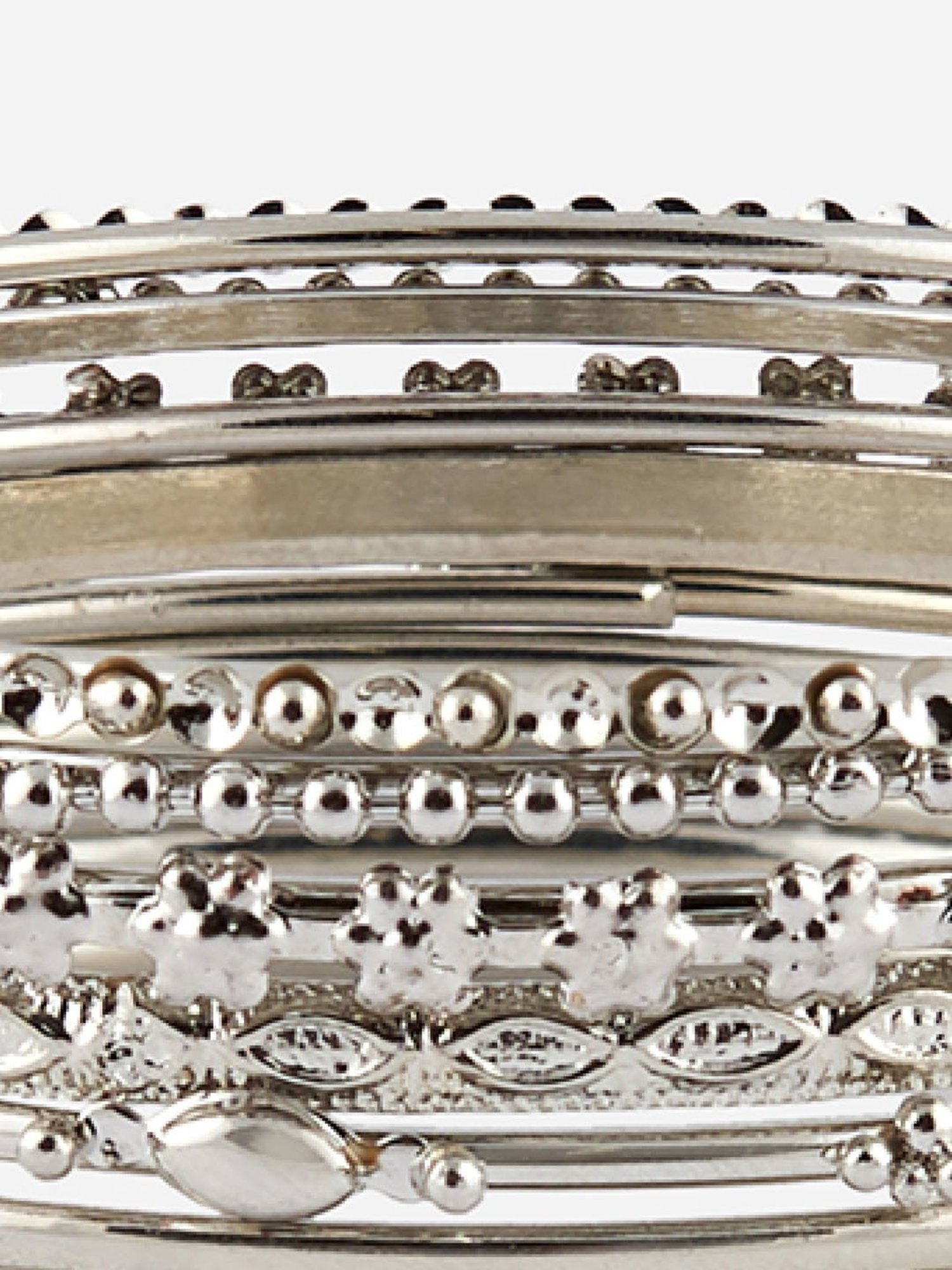 Fida Oxidised Silver-Plated Bangle for Women - Set of 10