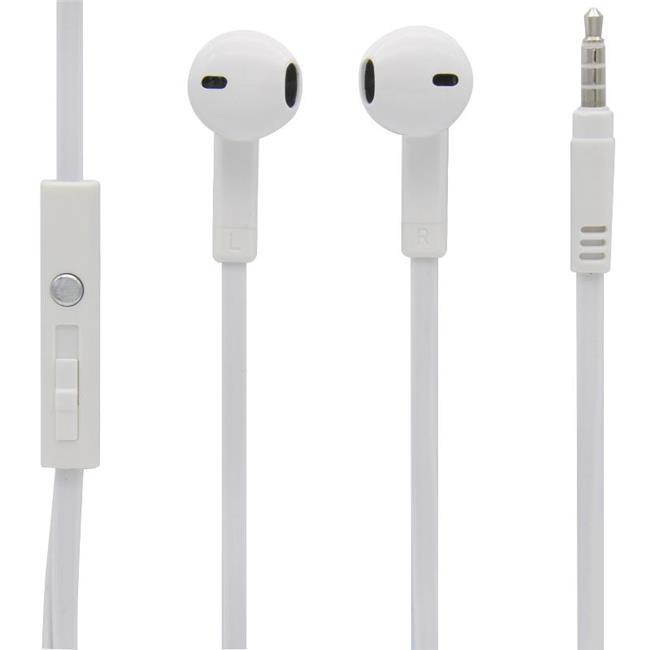 Mobilespec MBS10242 Stereo In-Ear Earbuds with In Line Mic - White