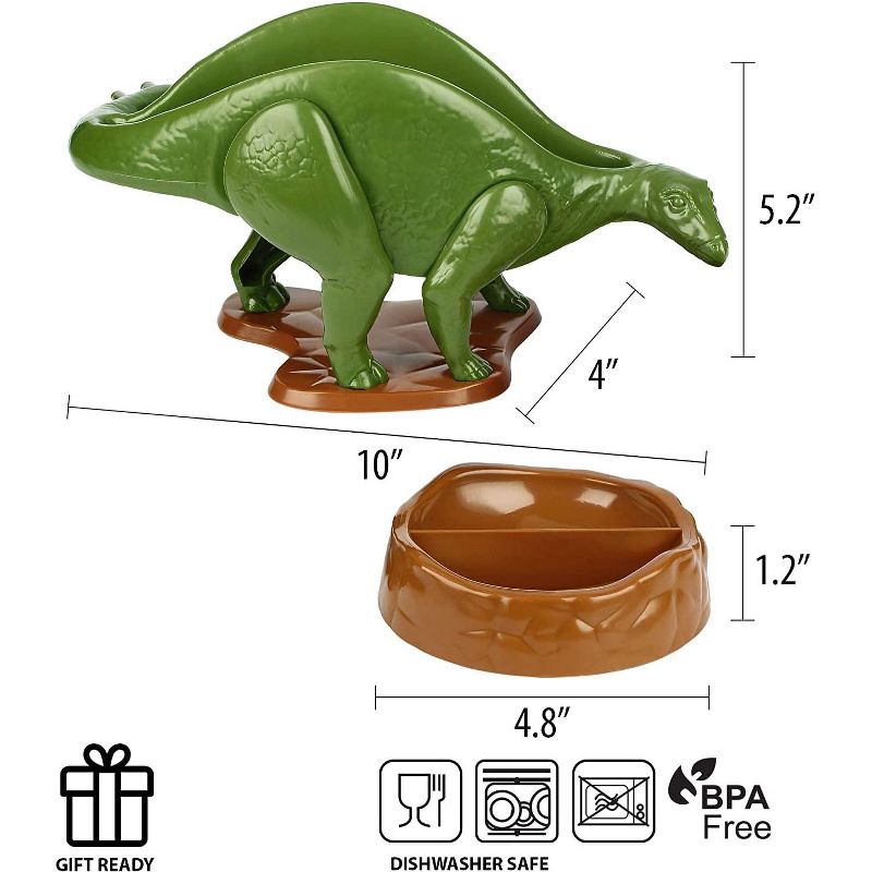 Funwares NACHOsaurus Sculpted Dinosaur Snack & Dip Bowl Set