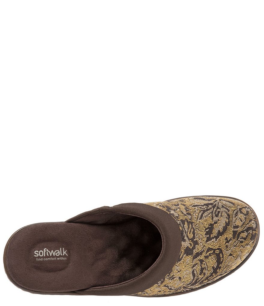 SoftWalk Murietta Brocade Floral Print Clogs