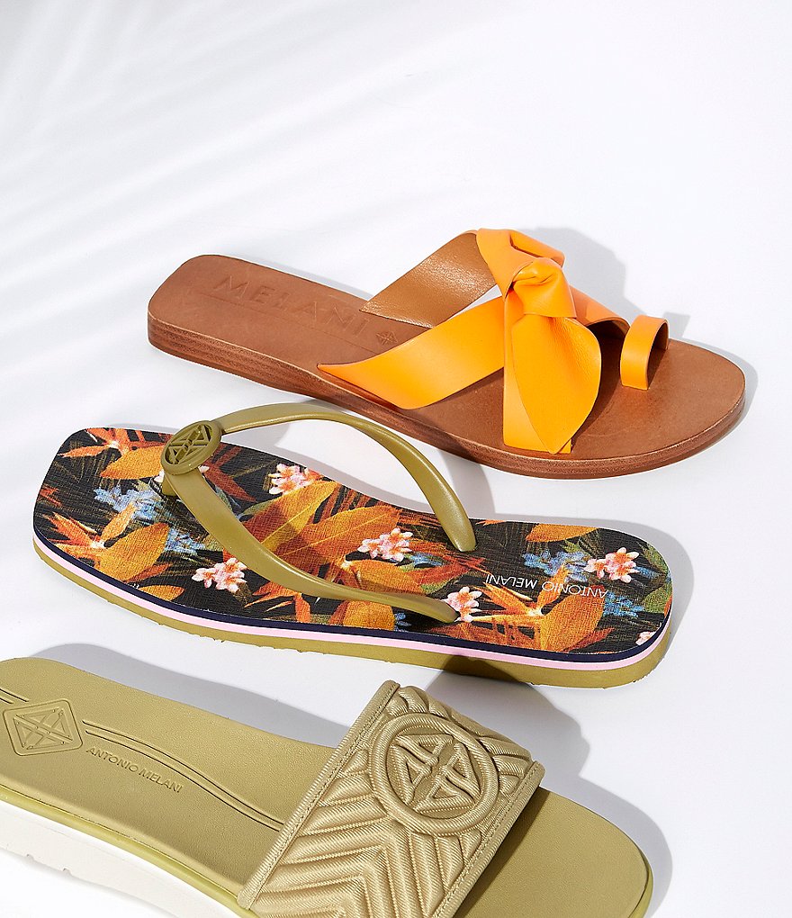 Antonio Melani Loyren Knotted Leather Thong Flat Sandals