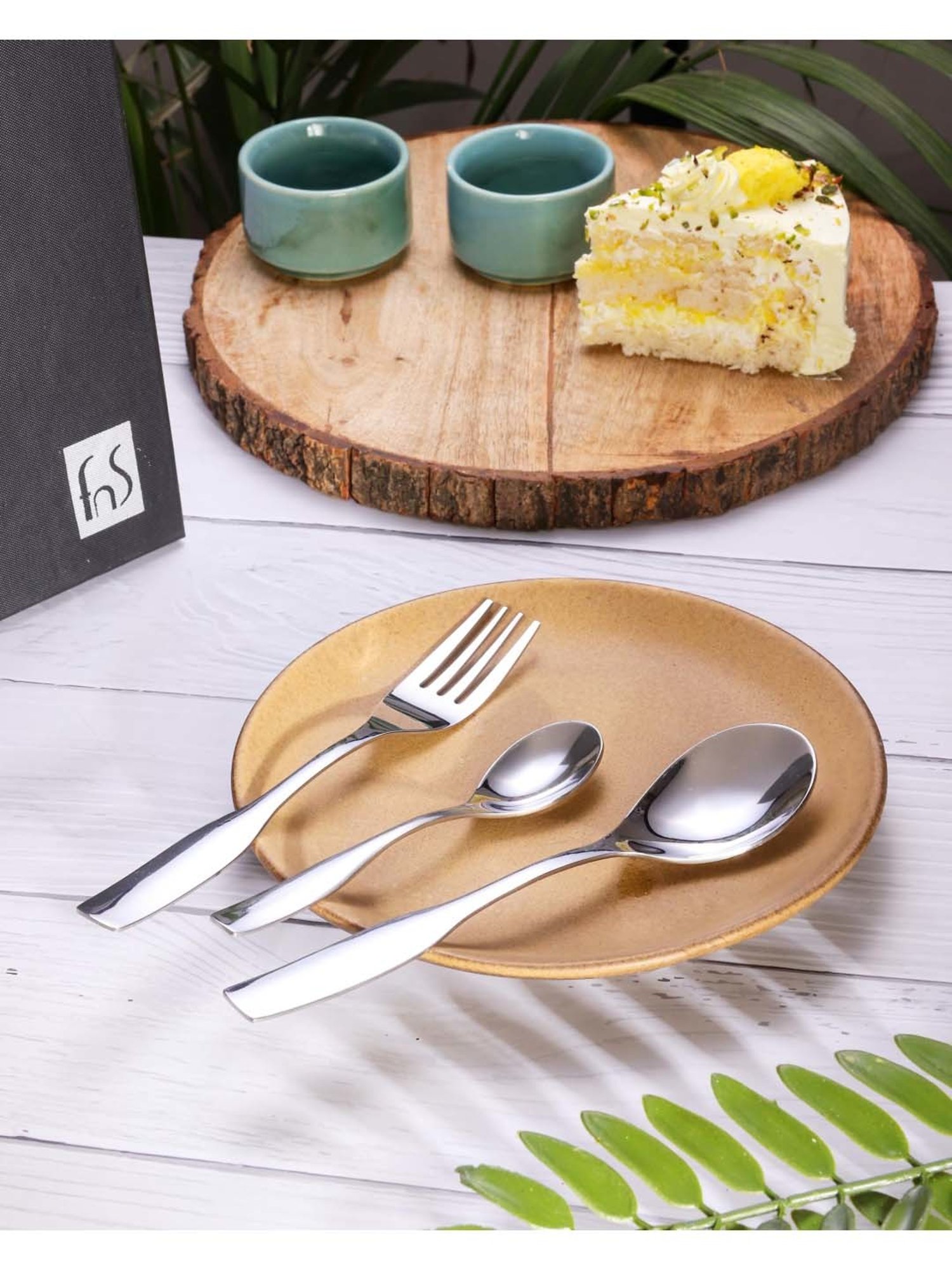 FnS Belle Silver Stainless Steel Cutlery - Set of 18