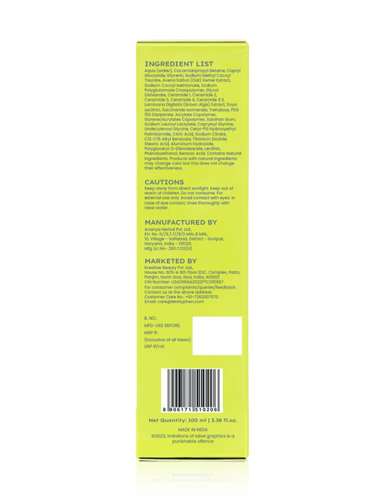 Hyphen Moisturizing Creamy Cleanser - 100 ml