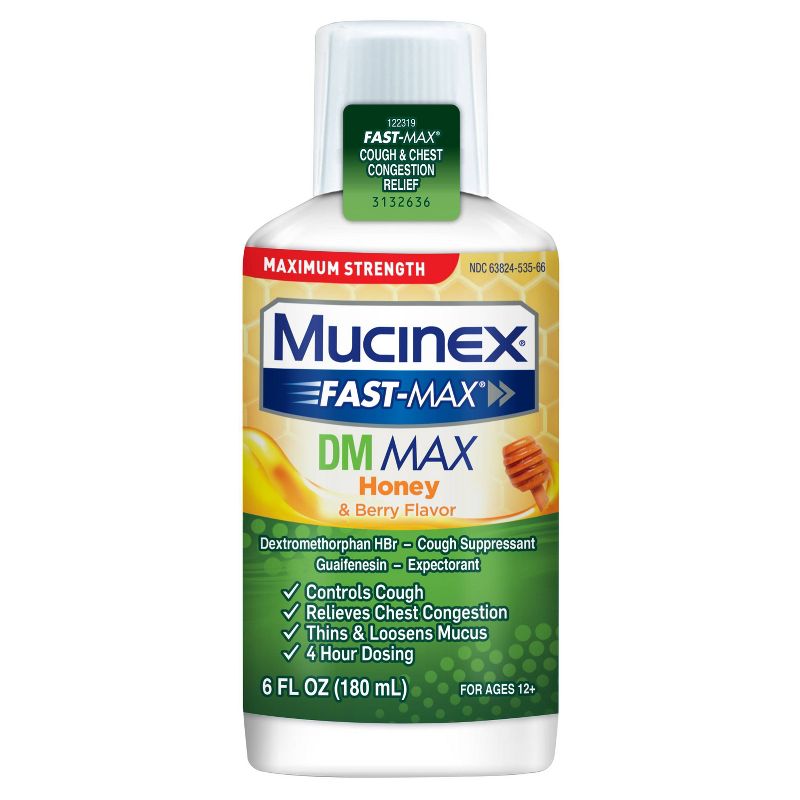 Mucinex Fast-Max DM Max Adult Liquid - Honey & Berry - 6 fl oz