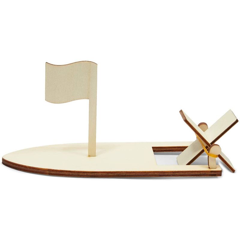 Bright Creations 8 Pack Unfinished Wooden Sailboat, Model Boat with Band Paddle, Arts and Crafts