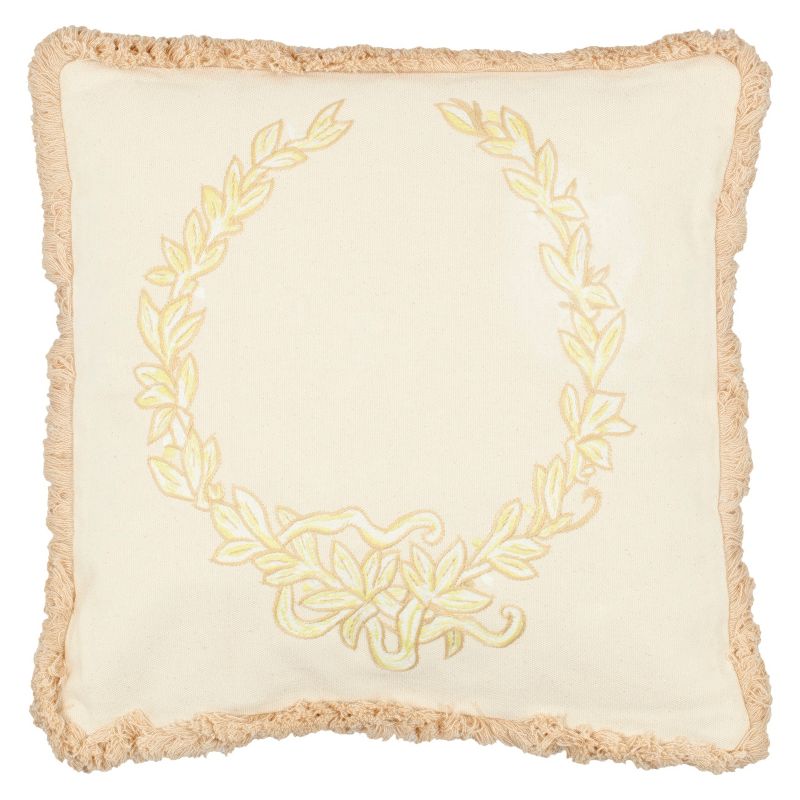 Cream Crest Throw Pillow 2pk (18"x18") - Safavieh