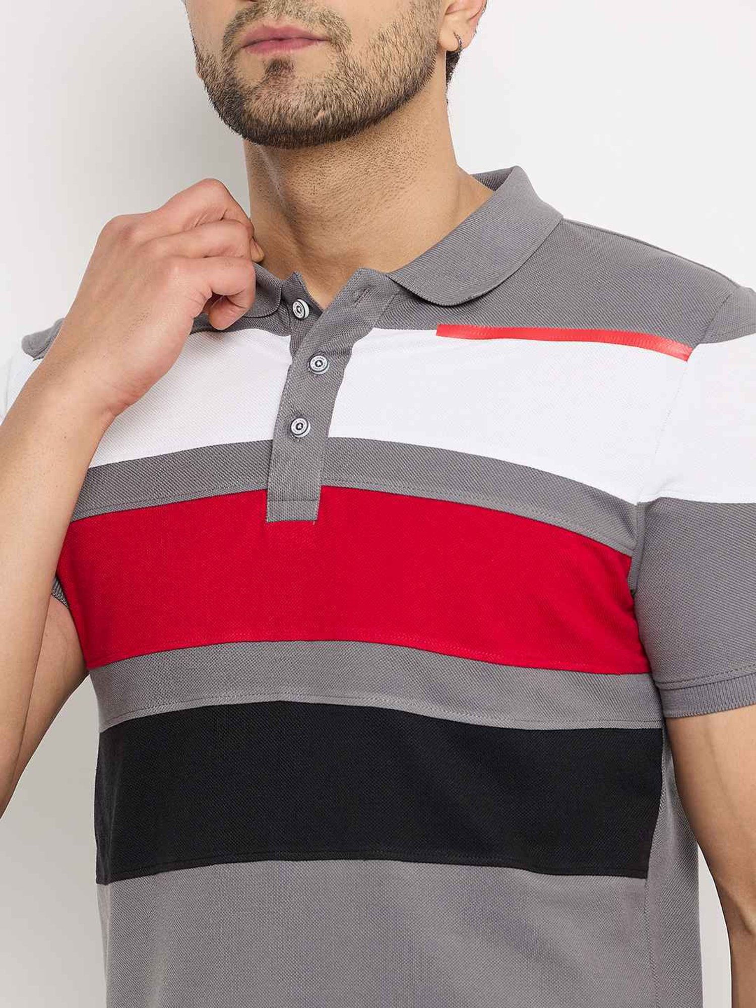 Duke Ash Slim Fit Striped Polo T-Shirt