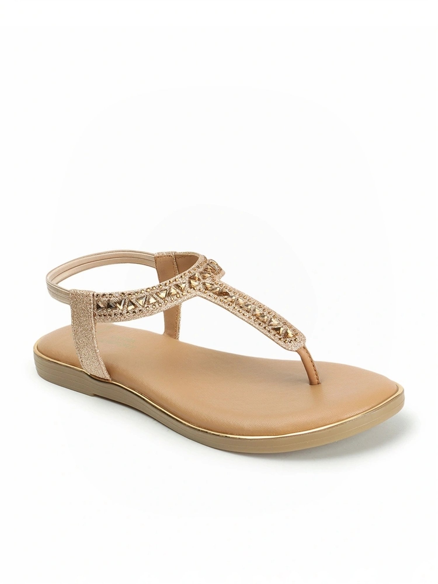 Carlton London Women's Beige Ankle Strap Sandals