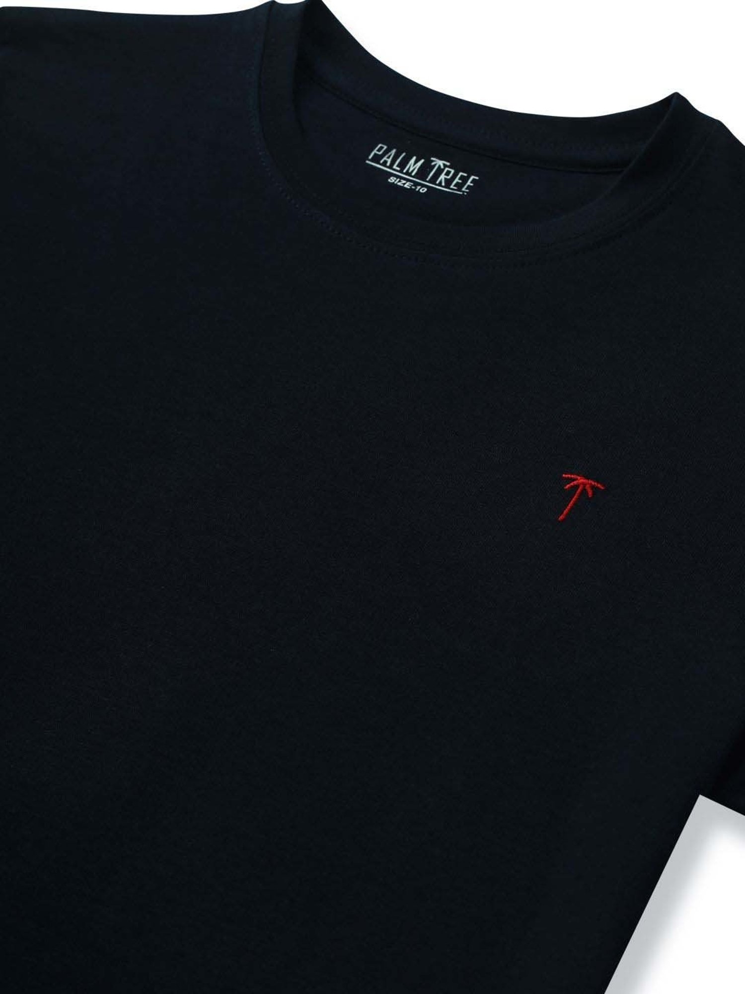 Palm Tree Kids Black Cotton Regular Fit T-Shirt