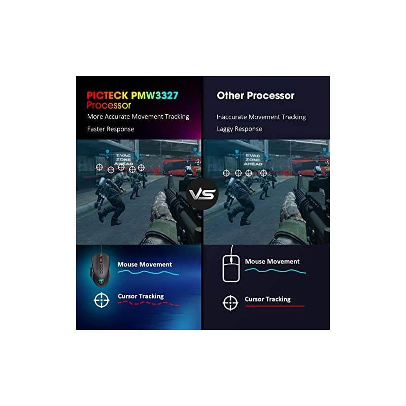 RGB Gaming Mouse Wired Mouse Gaming with Weight Tuning Set in the Mouse with 12000 DPI Fire amp Sniper Button 10 Programmable Buttons