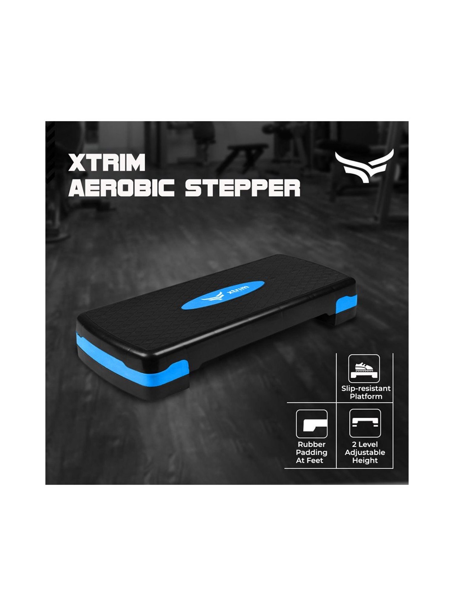 Xtrim Aerobic Cardio Workout Gym Stepper (Blue)
